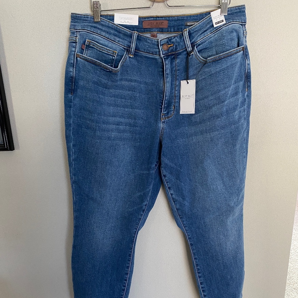 NWT Judy Blue Jeans Sz 18W High Rise Skinny Fit Medium Wash Girlfriend JB82349MD